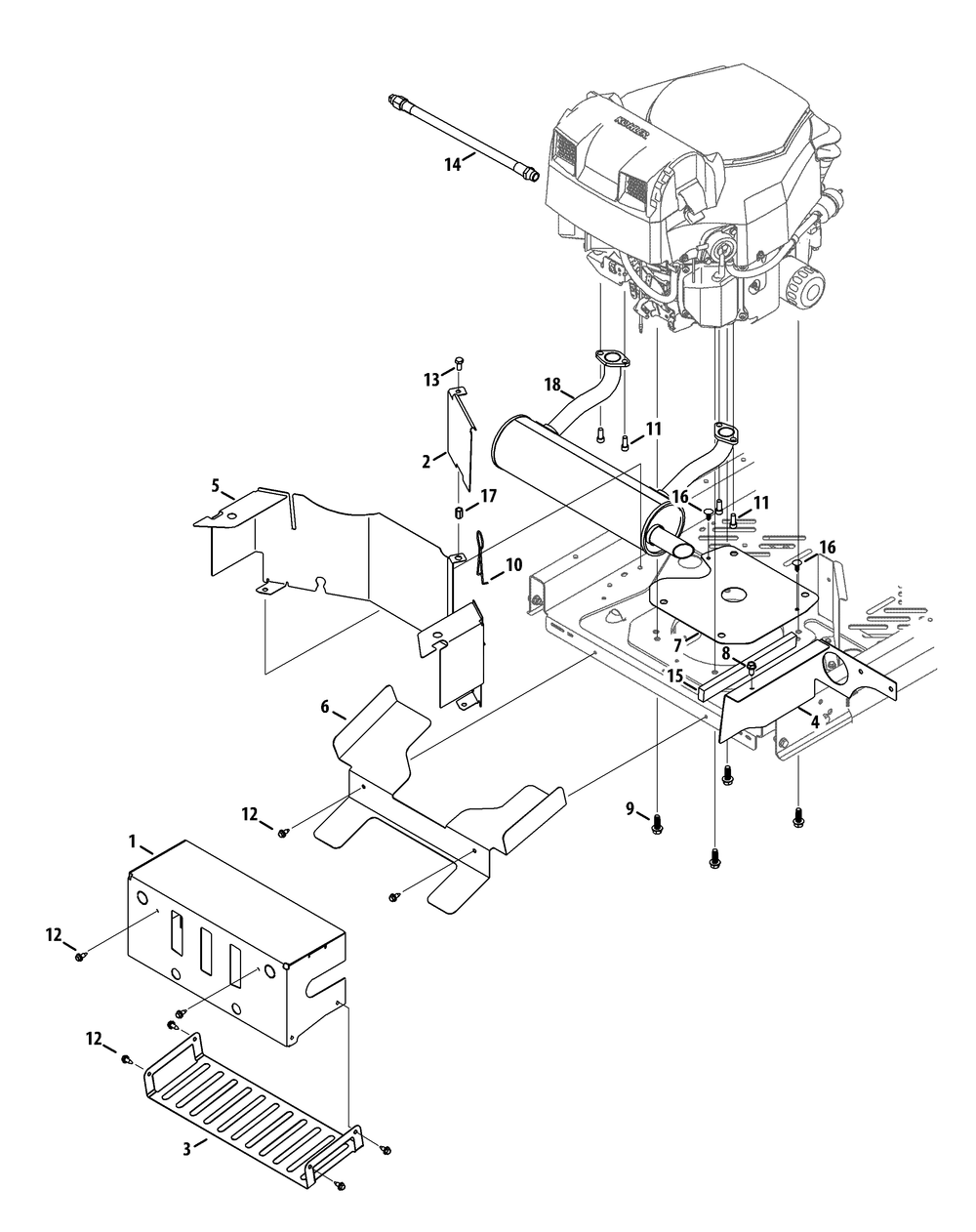 Engine Accessories (Kohler Confidant) Diagram and Parts List for Z-FORCELZ48 (53ATDAGB-53ATDAGB050)(2014) Cub Cadet Lawn Tractor